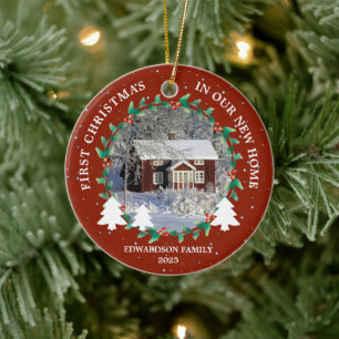 First Christmas in our new Home house photo Ceramic Ornament