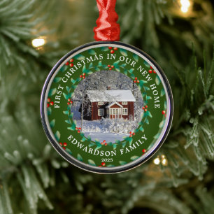 First Christmas in our new Home house photo Metal Ornament
