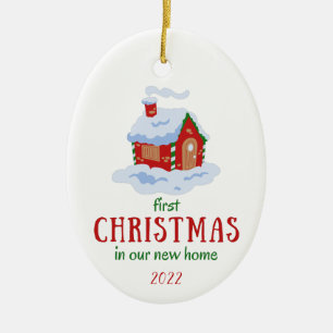 First Christmas in Our New Home Keepsake House Ceramic Ornament