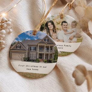 First Christmas in Our New Home Personalised Photo Ceramic Ornament