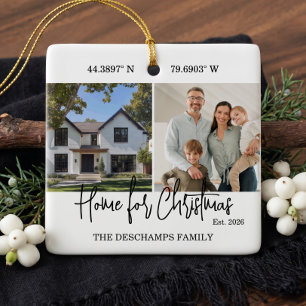 First Christmas in Our New Home Photo Minimal Ceramic Ornament