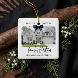 First Christmas in Our New Home Photo Minimal Ceramic Ornament