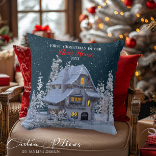 First Christmas in our New Home Winter Wonderland Cushion