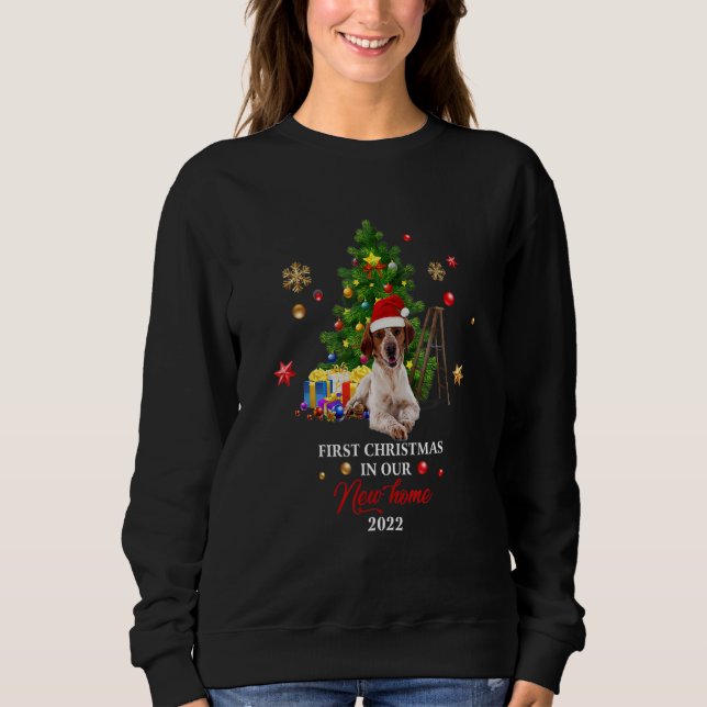First Christmas In Our New Home Xmas Beagle Dog Sweatshirt (Front)