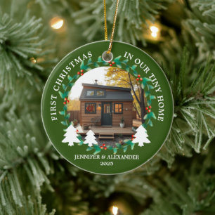 First Christmas in our Tiny Home photo Ceramic Ornament