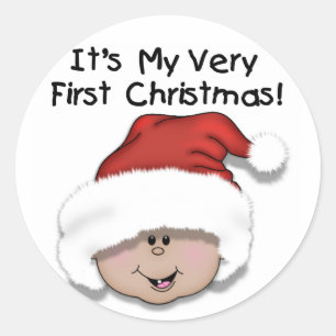 First Christmas Latino Baby Tshirts and Gifts Classic Round Sticker
