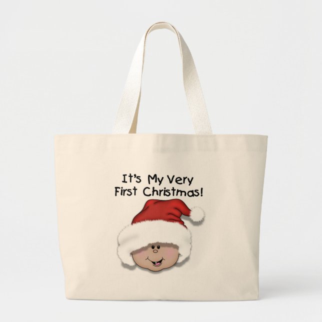 First Christmas Latino Baby Tshirts and Gifts Large Tote Bag (Front)