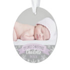 First Christmas Lavender Purple Baby Girl Photo