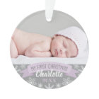 First Christmas Lavender Purple Baby Girl Photo