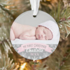 First Christmas Light Pink Baby Girl Photo