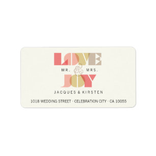 First Christmas Love & Joy Wedding Address Labels
