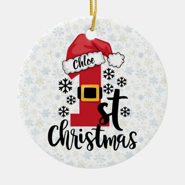 First Christmas Magic Ceramic Ornament (Front)