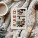 First Christmas Married 3 Photo Modern Holiday Card<br><div class="desc">First Christmas Married 3 Photo Modern Holiday Card</div>