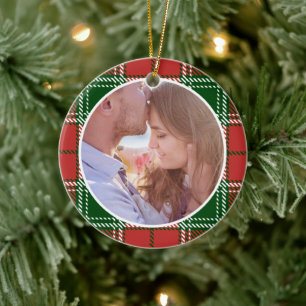First Christmas Married as Mr. & Mrs. PHOTO Ceramic Ornament