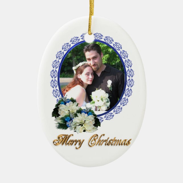 First Christmas Married Ceramic Tree Decoration (Front)