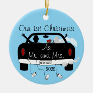 First Christmas Married Couple Ceramic Ornament