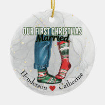 First Christmas Married Couple in Socks