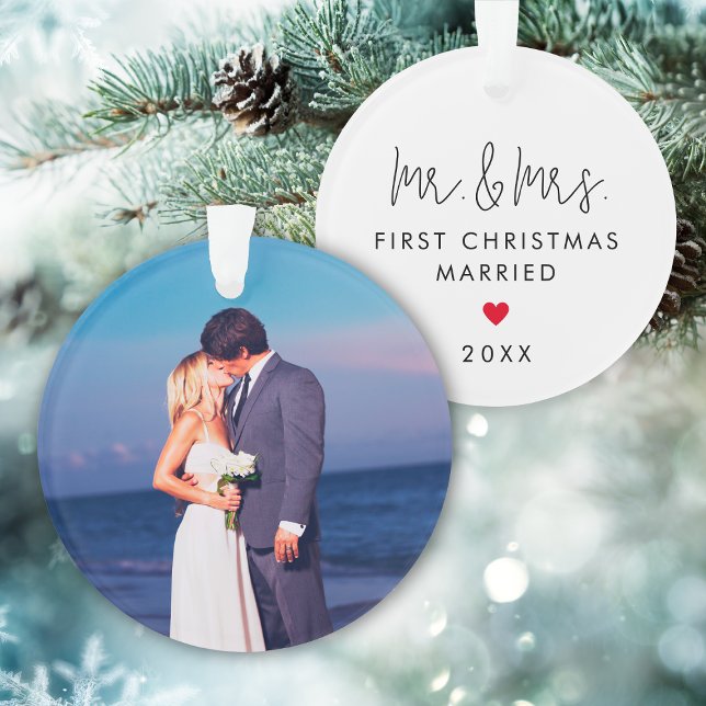 First Christmas Married Custom Photo Christmas Ornament (First Christmas Married Custom Photo Christmas Ornament
)