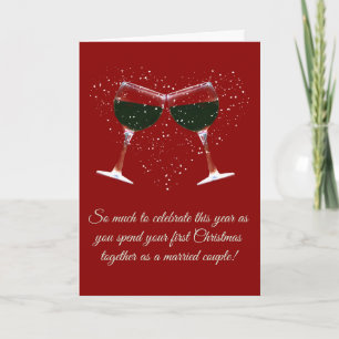 First Christmas Married Holiday Card