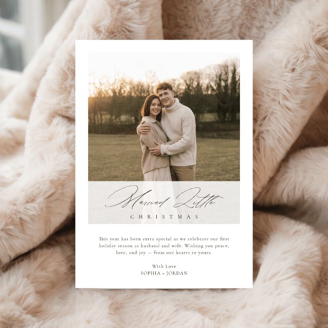 First Christmas Married Little Christmas Newlywed Holiday Card (Creator Uploaded)