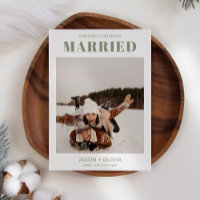 First Christmas Married Modern Christmas Photo