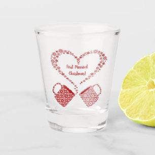 First Christmas Married Mugs Personalised Shot Glass