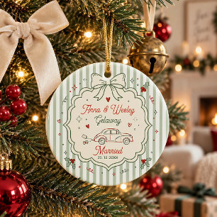 First Christmas Married Newlywed Gift Personalised Ceramic Ornament