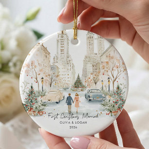 First Christmas Married NYC Ceramic Ornament