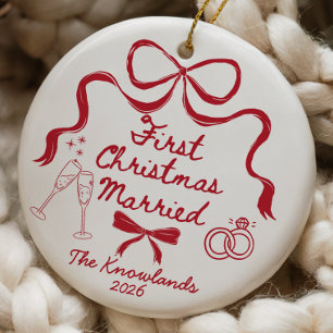 First Christmas Married Ornament 1st Anniversary