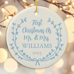 first christmas married ornament with picture