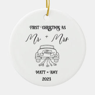 First Christmas Married, Personalised Ornament