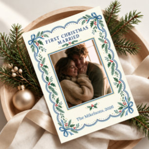 First Christmas Married Photo Holiday Card