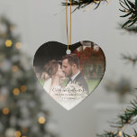 First Christmas Married Wedding Anniversary Photo Ceramic Ornament<br><div class="desc">Wedding Photos First Christmas as Mr and Mrs ceramic Ornament.  A festive piece that turns your cherished memories into a timeless holiday treasure! Perfectly capturing the spirit of togetherness and joy,  this exclusive ornament allows you to personalise your Christmas tree with a special snapshot of your family's brightest moments.</div>