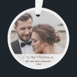 First Christmas Married Wedding Day Photo Keepsake Ornament<br><div class="desc">Modern wedding day photo ornament for your guests who showed up to support and celebrate your big day with you. Easily add your favourite photo,  and a custom message if required by using our "Design Tool"</div>