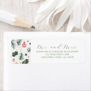 First Christmas Married Whimsical Return Address Return Address Label