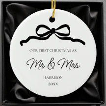 First Christmas Minimalist Newlywed Mr and Mrs
