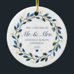 First Christmas Mr and Mrs Ceramic Ornament<br><div class="desc">First Christmas Mr and Mrs Ceramic Ornament. Matching items available.</div>