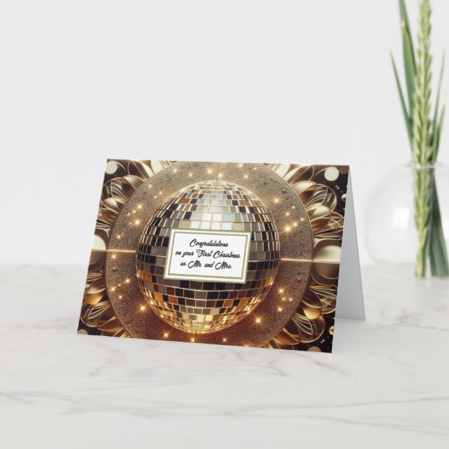 First Christmas Mr. and Mrs. Newlywed Holiday Card (Front)