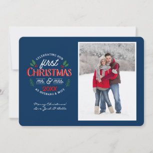First Christmas Mr. & Mrs. Circle 1 photo   Holiday Card