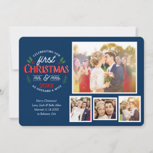 First Christmas Mr. & Mrs. Circle 4 photo   Holiday Card