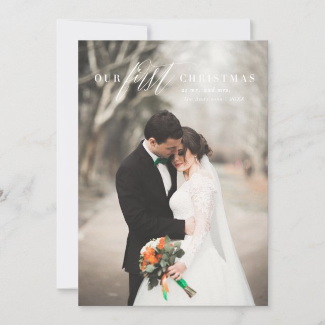First Christmas Mr. & Mrs. Holiday Photo Card (Front)