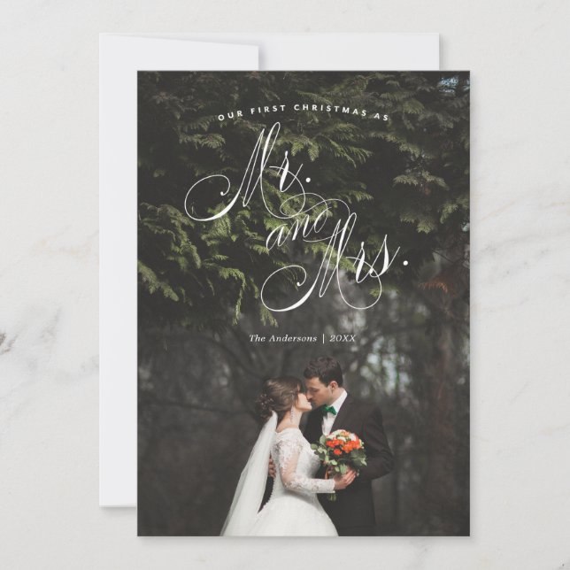 First Christmas Mr. & Mrs. Holiday Photo Card (Front)