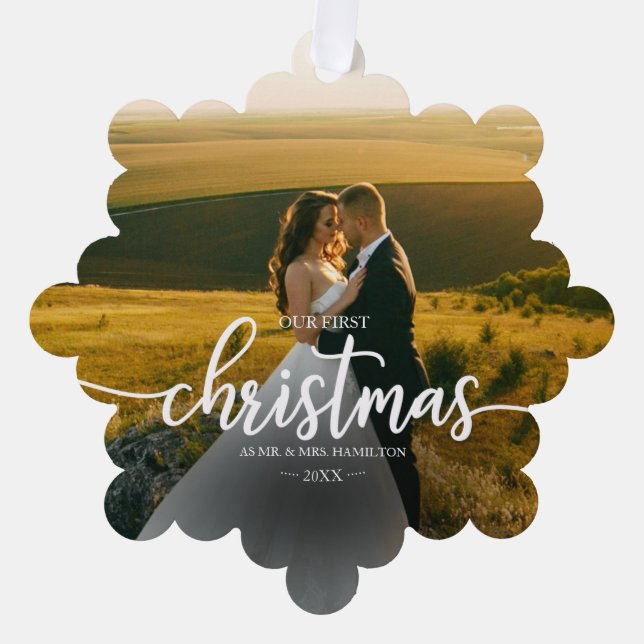 First Christmas Mr & Mrs Ornament Card (Front)