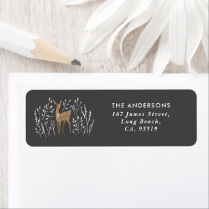 First Christmas natural reindeers delicate rustic Return Address Label