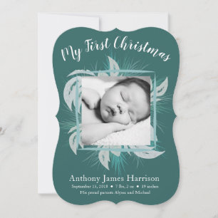 First Christmas New Baby Announcement Holiday Card