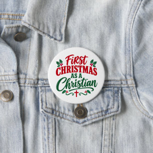 FIRST CHRISTMAS New Christian Believer 7.5 Cm Round Badge