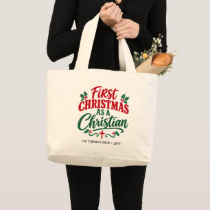 FIRST CHRISTMAS New Christian Believer Large Tote Bag