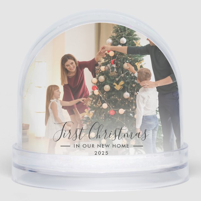 First Christmas New Family Home Photo Custom Snowglobe (Front)