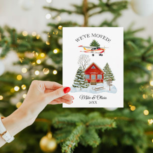 First Christmas New Home Cessna Airplane and Tree Postcard