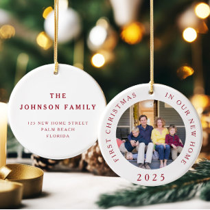 First Christmas New Home Christmas Photo Ceramic Ornament